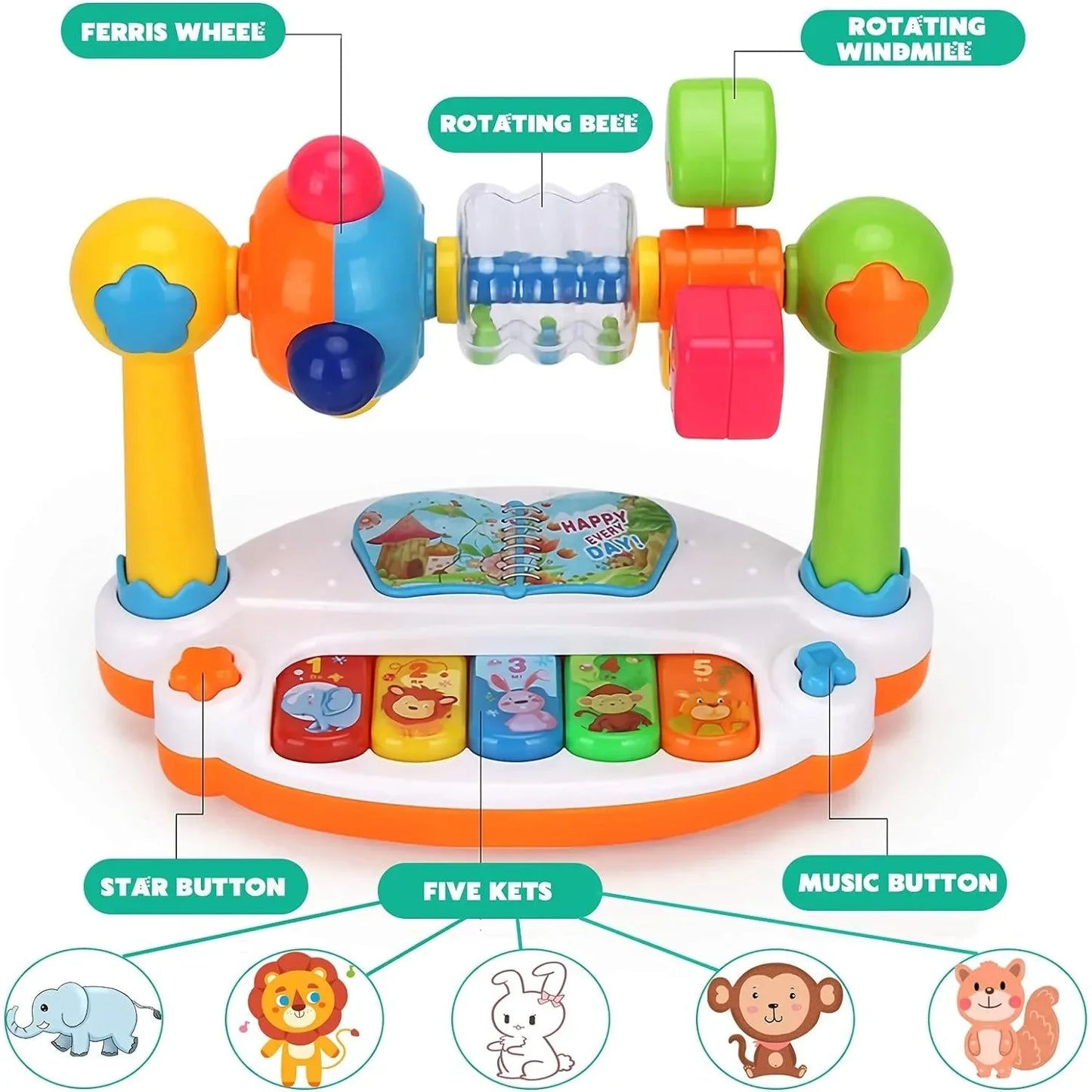 Baby Piano Toy – Rotating Musical Keyboard
