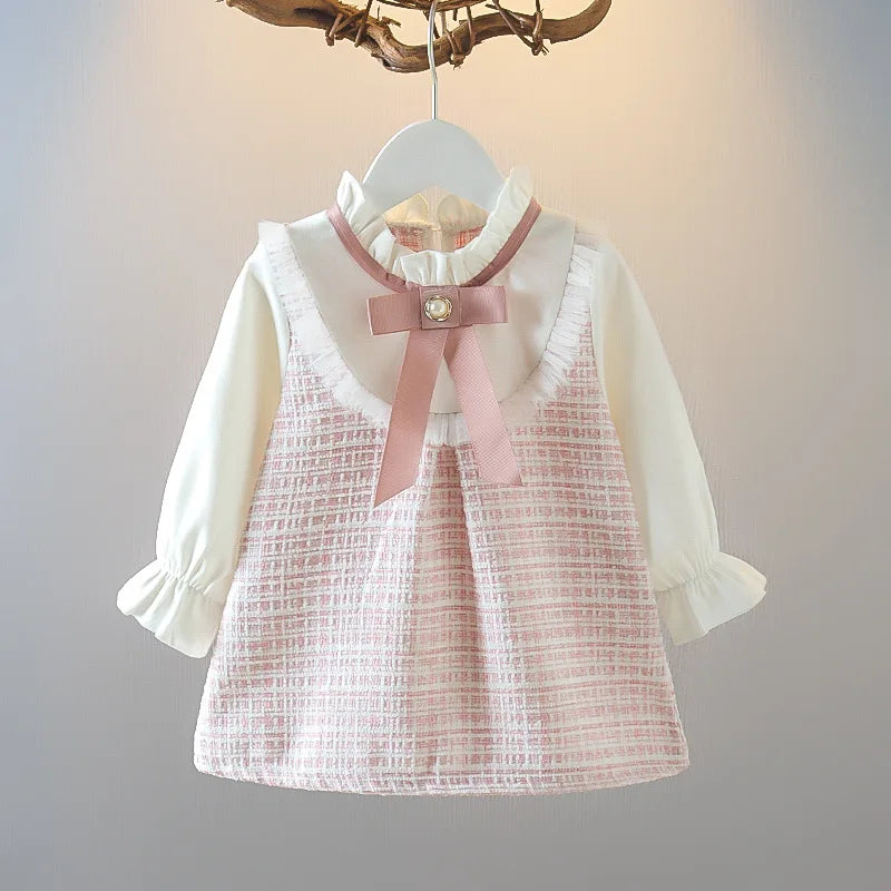 Plaid Baby Girl Dress + Lace Bow Outfit | Baby Blossom Shop