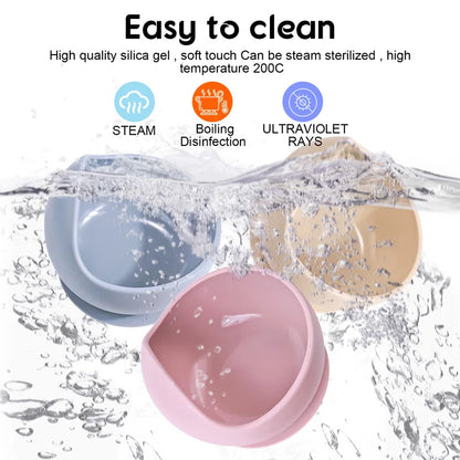 2PCS Silicone Baby Feeding Bowls