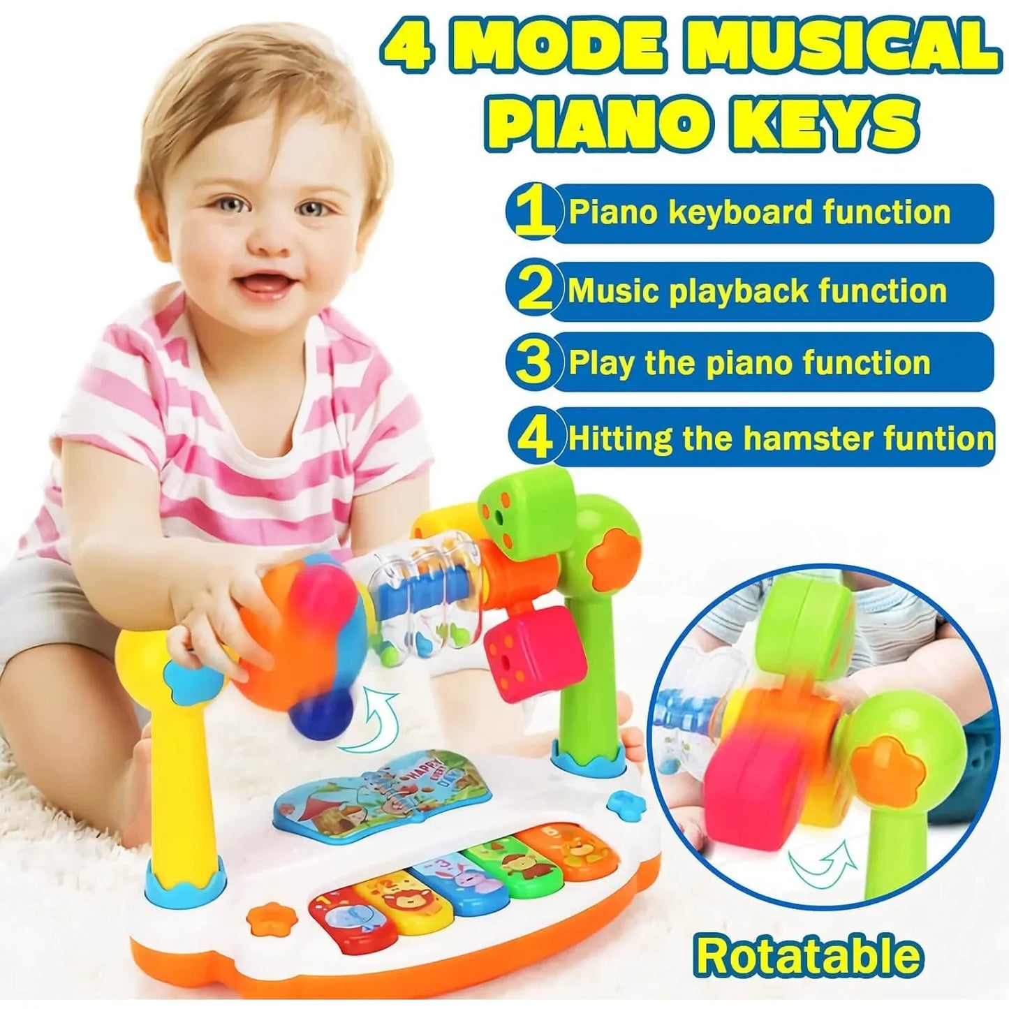 Baby Piano Toy – Rotating Musical Keyboard