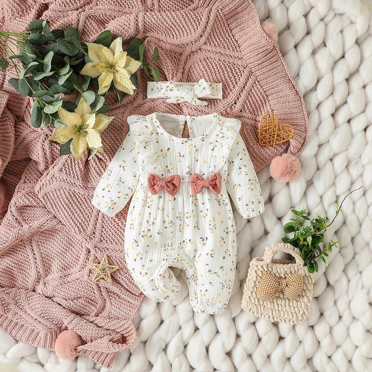 Floral Baby Jumpsuit Set