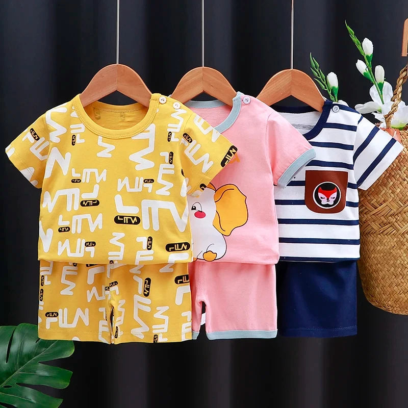 Kids Summer Outfit Cotton T-Shirt & Shorts Set | Baby Blossom Shop