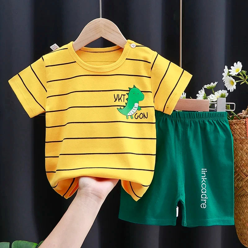 Kids Summer Outfit Cotton T-Shirt & Shorts Set | Baby Blossom Shop