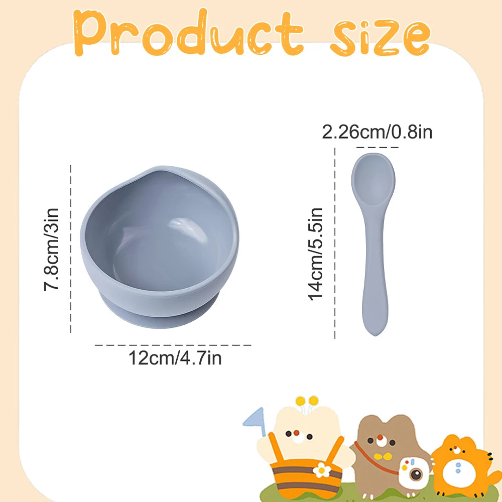 2PCS Silicone Baby Feeding Bowls