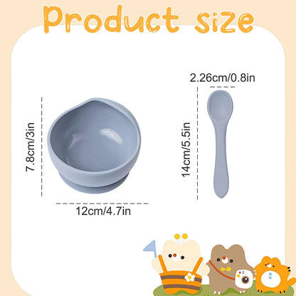 2PCS Silicone Baby Feeding Bowls