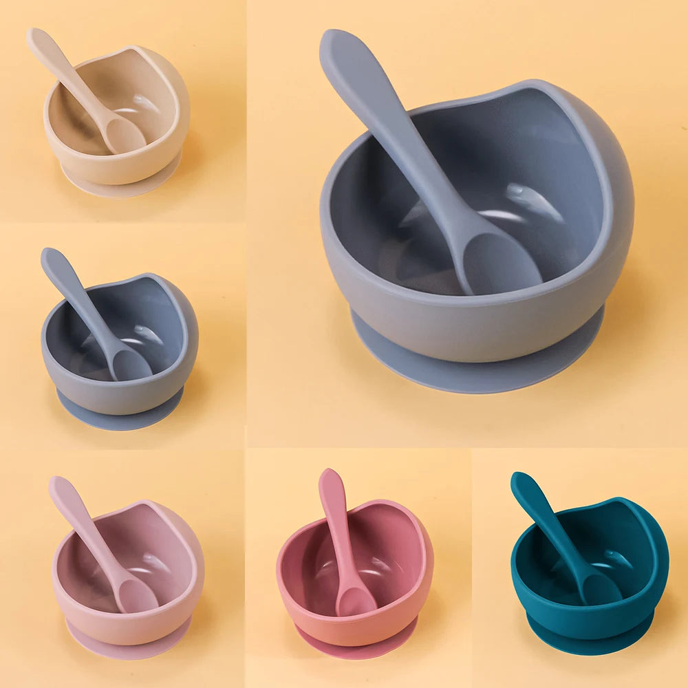 2PCS Silicone Baby Feeding Bowls