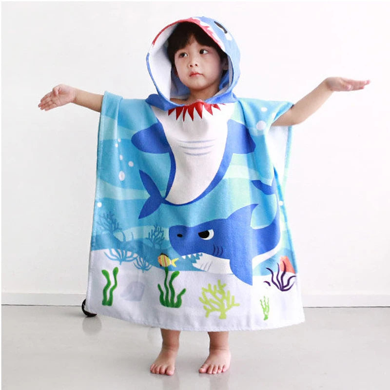 Cartoon Hooded Bath Towel Cloak