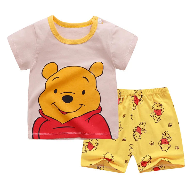 Winnie Pooh Kids Outfit Summer Cotton 2-Piece Set | Baby Blossom Shop