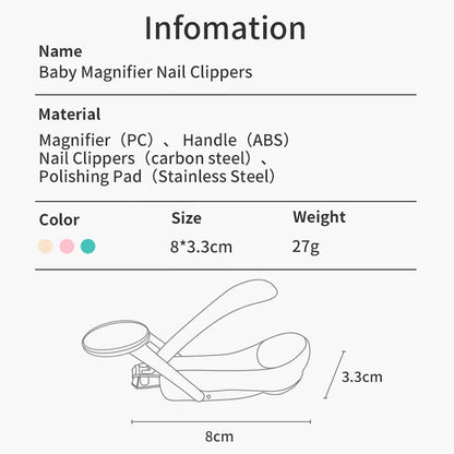 Nail Clippers with Magnifier Safe Infant Nail Cutting Tool