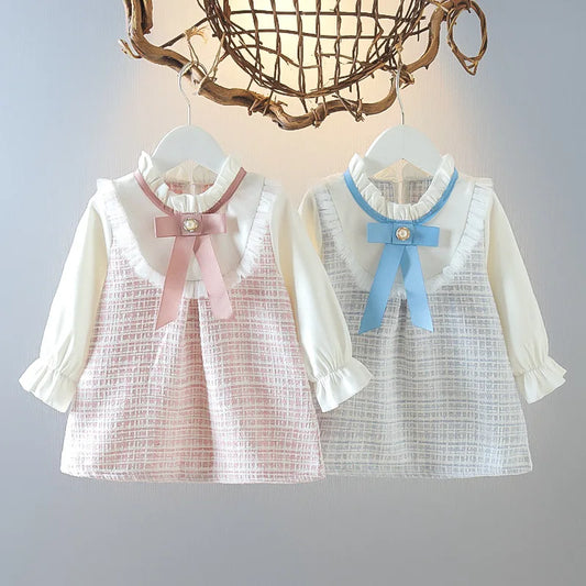 Plaid Baby Girl Dress + Lace Bow Outfit | Baby Blossom Shop