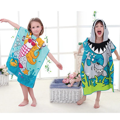 Cartoon Hooded Bath Towel Cloak