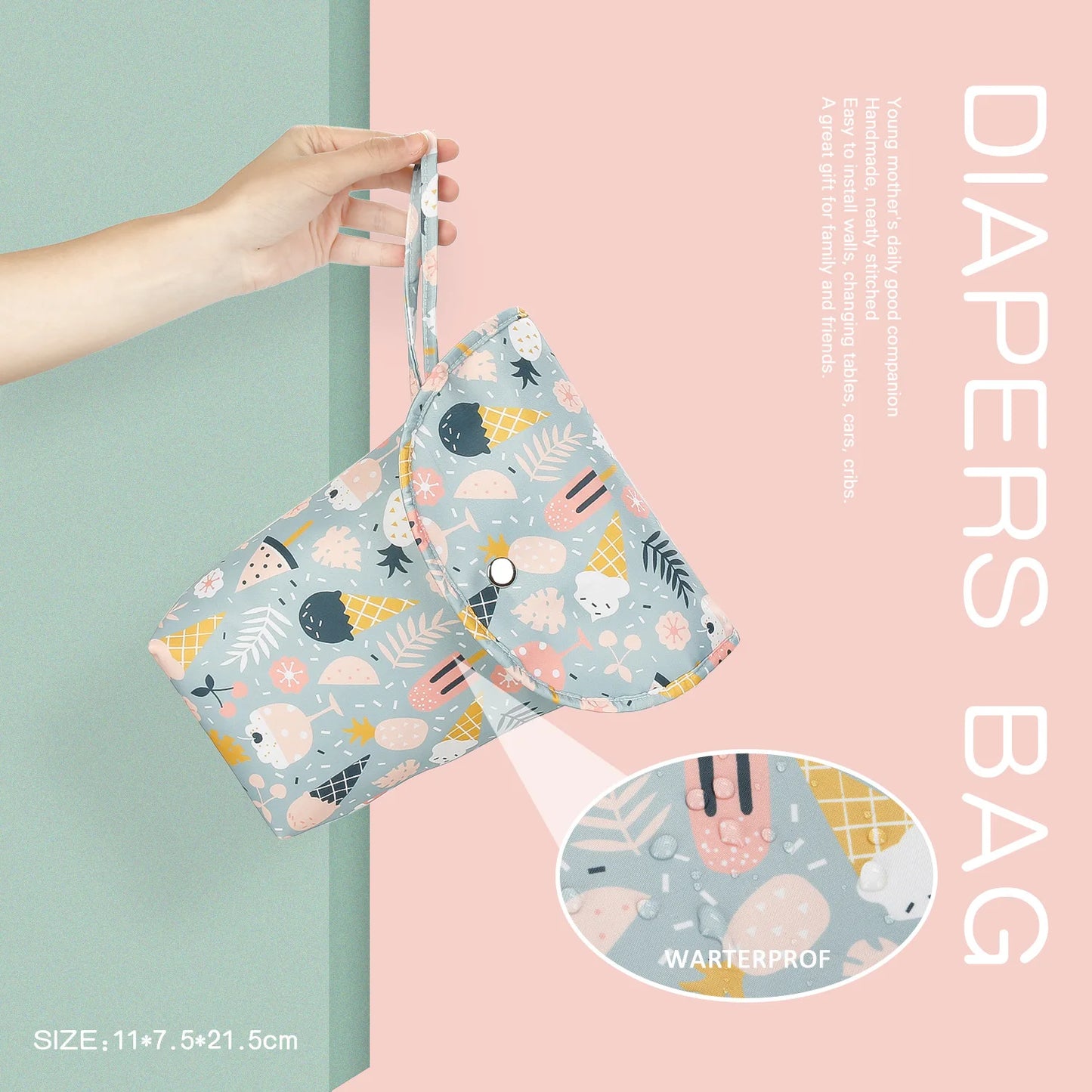 Waterproof Baby Diaper Bag + Wet Dry Organizer | Baby Blossom Shop