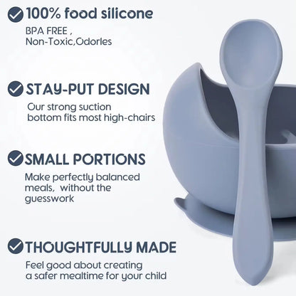 2PCS Silicone Baby Feeding Bowls