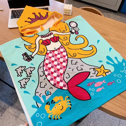 Cartoon Hooded Bath Towel Cloak