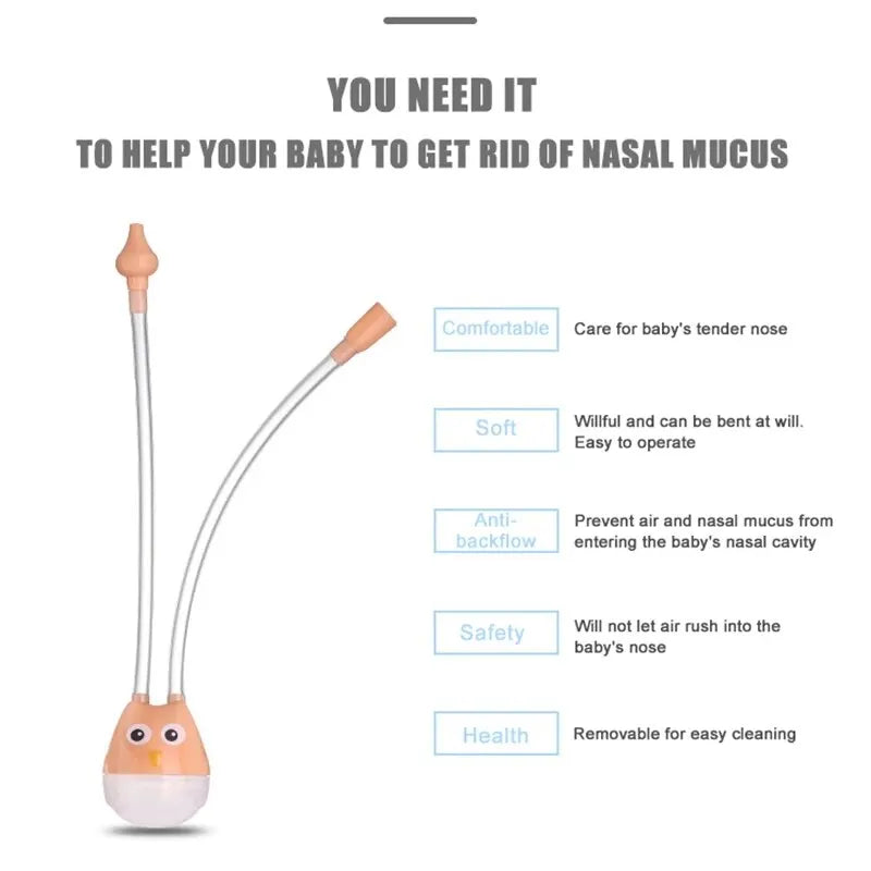 Nasal Aspirator Silicone Suction Cleaner Infant Anti-Reflux Tool